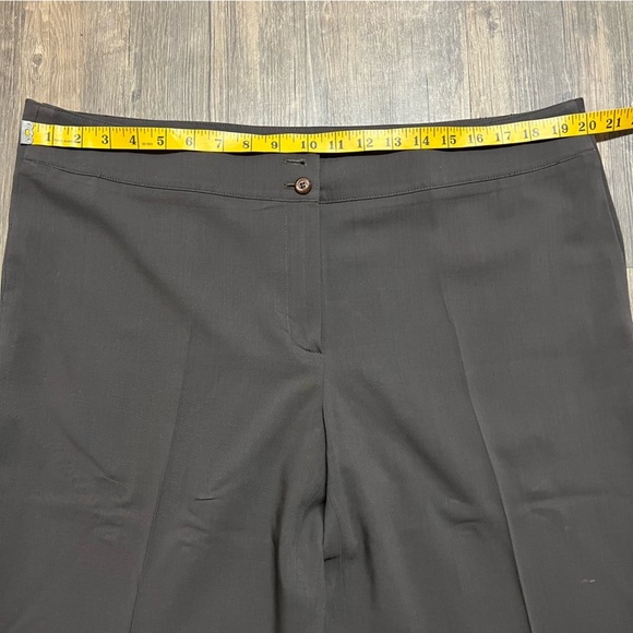 Armani Collezioni Vintage Wide Straight Leg Charcol Dress Pants Trousers 14 - Picture 7 of 9